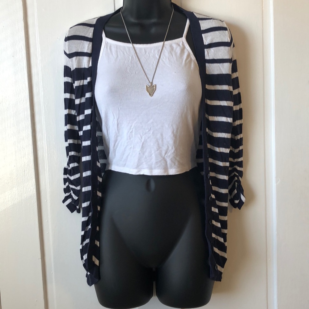 EXPRESS blue & white stripe knit sweater. size XS
